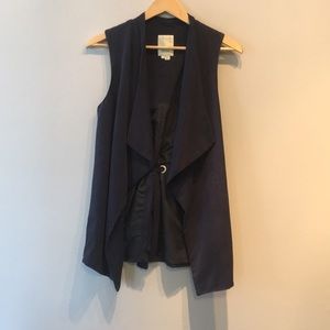 Anthropologie navy blue blazer vest